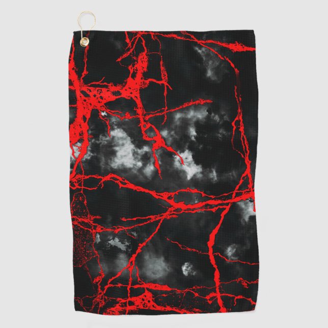 Horror Night Goth - Black and White,Red Golf Towel (Front)
