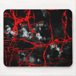 Horror Night Goth - Black and White,Red Mouse Pad