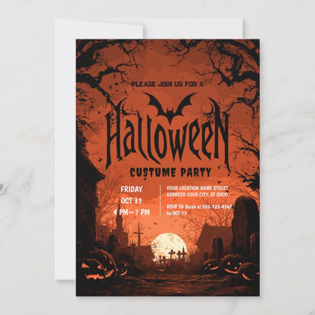 Horror Night Halloween Party Invitation (Front)