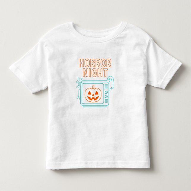 Horror Night Neon Halloween Clothes unisex Toddler T-Shirt (Front)