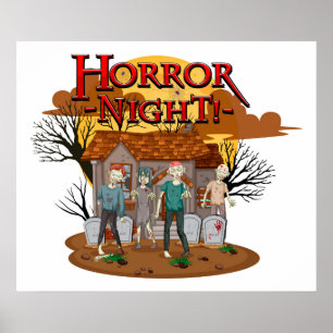 Horror Night Zombies  Poster