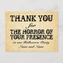 Horror of Your Presence. Halloween Party Favour