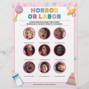 Horror Or Labor [Baby Basics Pink] Custom Letterhead