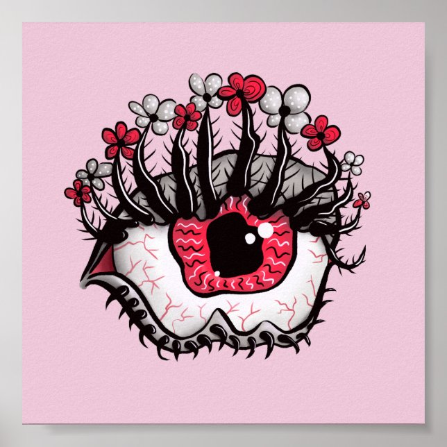 Horror Pastel Goth Eye Macabre Pink Creepy Poster (Front)
