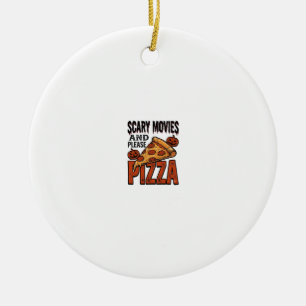 Horror Pizza Shirt for Scary Movie Night Fans_1 Ceramic Ornament