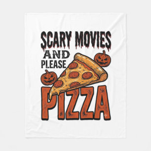 Horror Pizza Shirt for Scary Movie Night Fans_1 Fleece Blanket