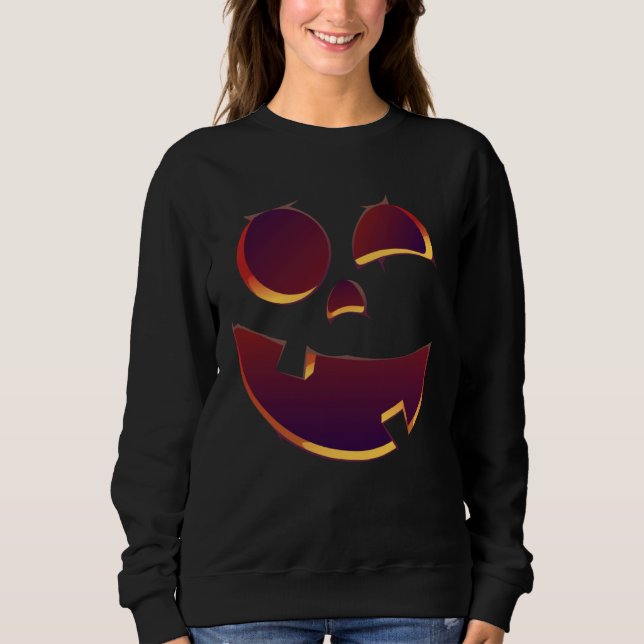 Horror Pumpkin Cute Kids Halloween Costume Sweatshirt (Front)