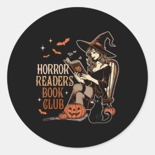 Horror Reading Spooky Vibes Bookish Horror Readers Classic Round Sticker