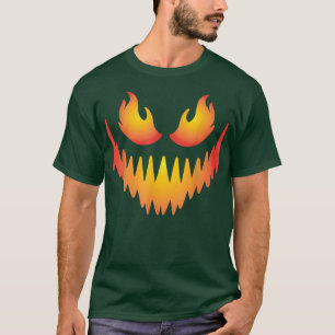 Horror Scary Pumpkin Face Jack O Lantern Halloween T-Shirt