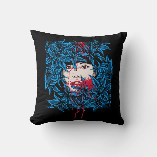 Horror Scary Woman Drawing Cushion (Front)