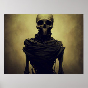 Horror Skeleton Painting Poster