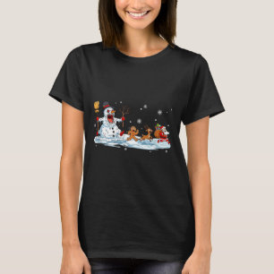 Horror Snowman Christmas Reindeer Gingerbread Sant T-Shirt