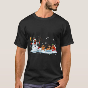 Horror Snowman Christmas Reindeer Gingerbread Sant T-Shirt