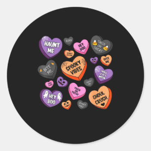 Horror Soky Candy Heart Valentines Day Lover Tee H Classic Round Sticker