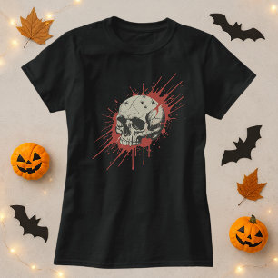 Horror Splatter Skull Halloween T-Shirt