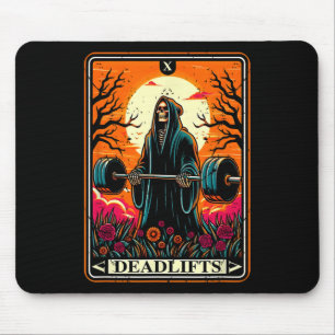 Horror Tarot Card Deadlifts The Death Gym Workout  Mouse Pad