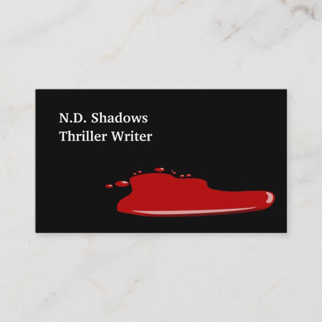 Horror Thriller Author Writer Business Cards Blood (Front)