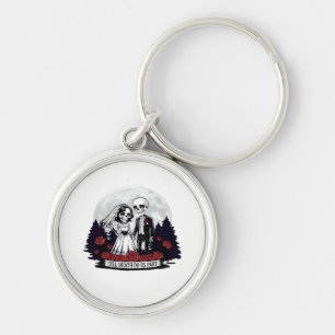Horror Valentines Day Skeleton Couple Till Death D Key Ring