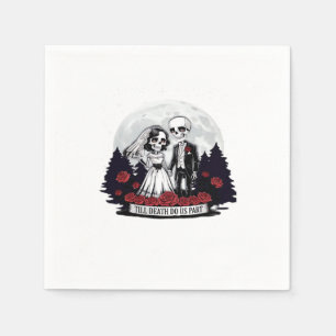 Horror Valentines Day Skeleton Couple Till Death D Napkin