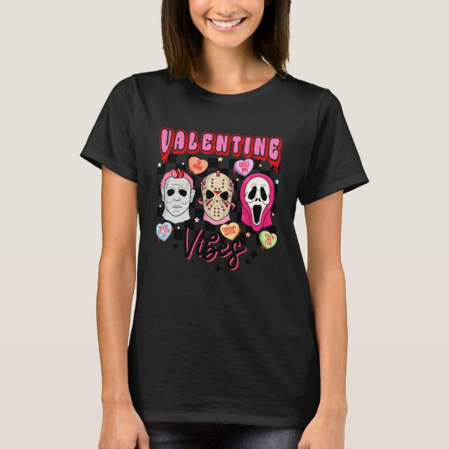 Horror valentines retro Valentineu2019s Day Valent T-Shirt (Front)