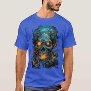 Horror Zombie Head Creepy Illustration Halloween A T-Shirt