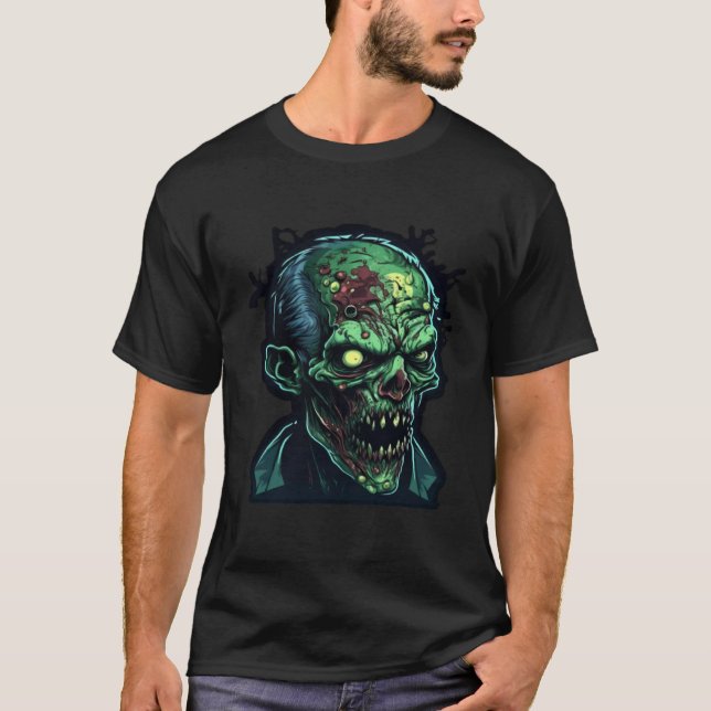 Horror Zombie Monster Nightmare Scary Terrifying H T-Shirt (Front)
