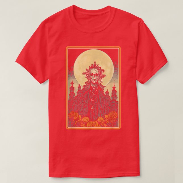 Horror Zombie Priest Scary Preacher Full Moon Hall T-Shirt (Design Front)