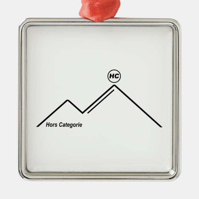 Hors Categorie Mountain Climb Cycling Metal Ornament (Front)