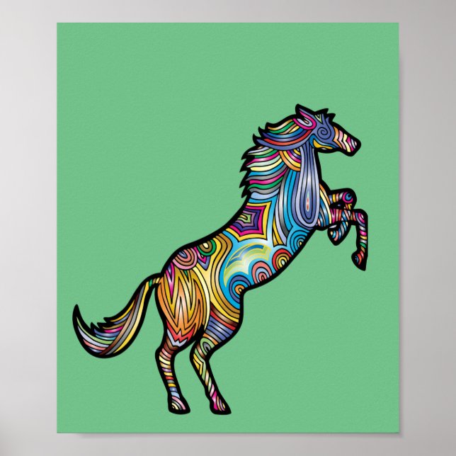 Horse 0f Colours Leaping Magneta Poster (Front)