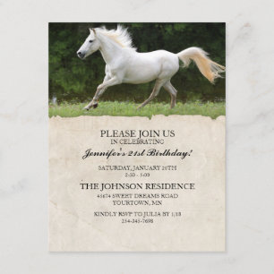 Horse 21st Birthday Party Invitation