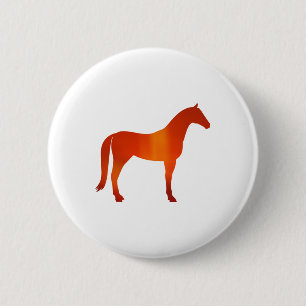 Horse 2 - Red 6 Cm Round Badge
