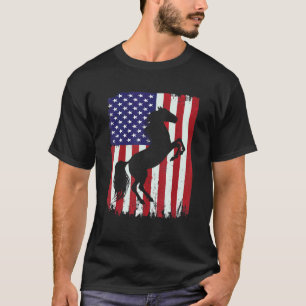 Horse 4th Of July American Usa Flag Patriotic Te T-Shirt
