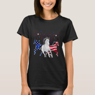 Horse 4th Of July Patriotic American Flag T-Shirt