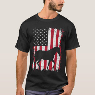 Horse 4th of July Shirt American USA Flag