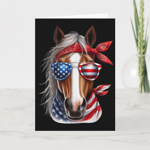Horse 4th Of July Shirt Men Boys Horse American Us Card
