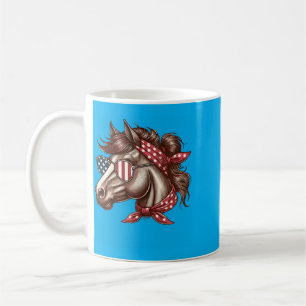 Horse 4th Of July Shirt Women Girls Horse Coffee Mug