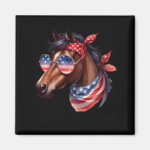 Horse 4th Of July Shirt Women Girls Horse Magnet