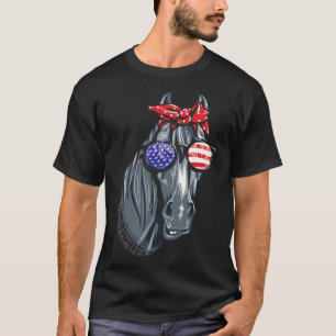 Horse 4th Of July Shirt Women Horse Graphic Americ