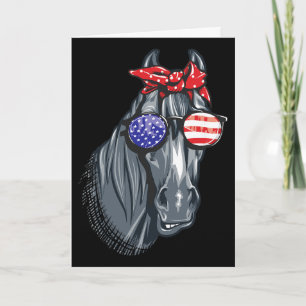 Horse 4th Of July Shirt Women Horse Graphic Americ Card