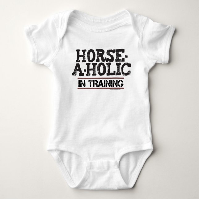 Horse-A-Holic In Training Infant Organic Creeper (Front)