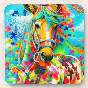 Horse Adorne with Flowers Coaster