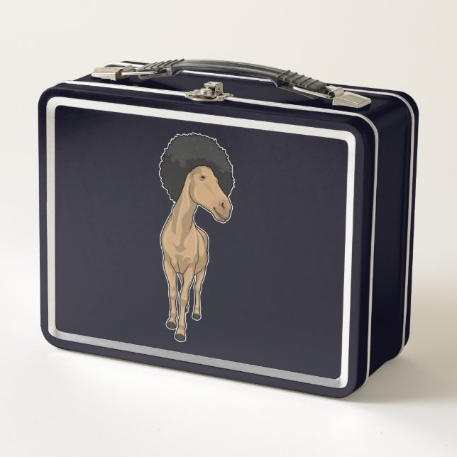 Horse Afro Metal Lunch Box (Front)