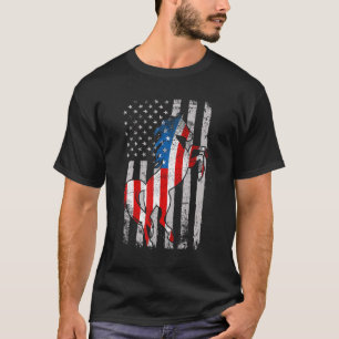 Horse American Flag 4th Of July Usa Patriotic Prid T-Shirt