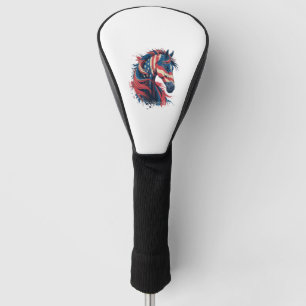 Horse American Flag Golf Head Cover