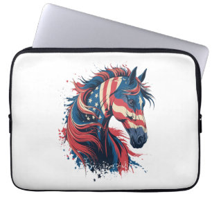Horse American Flag Laptop Sleeve