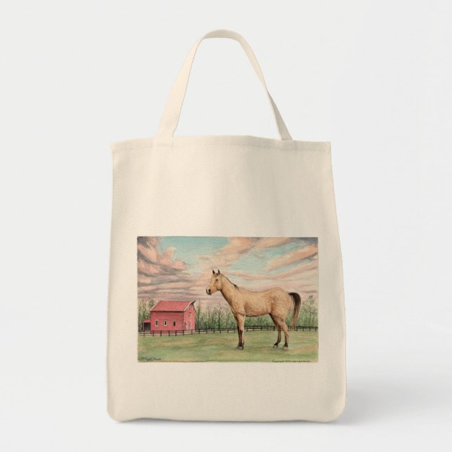 Horse and Barn Grocery Bag (Front)