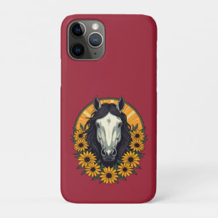 Horse And Black Eyed Susan Flowers iPhone 11 Pro Case