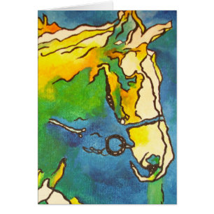 "Horse and Bridle Colourful Black Outline Art" #h