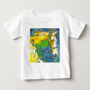 "Horse and Bridle Colourful Black Outline Art"  #h Baby T-Shirt