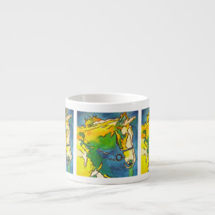 "Horse and Bridle Colourful Black Outline Art" #h Espresso Cup